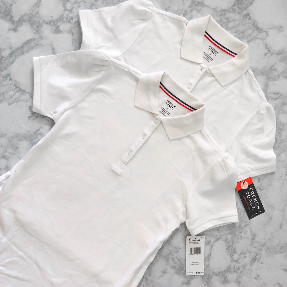 White School Uniform Polo Shirts French Toast